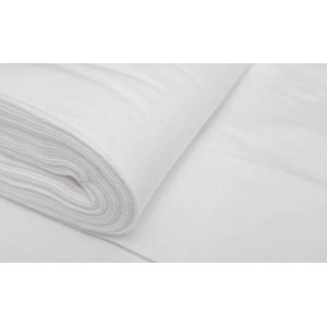 10cm MOLTON uni WEISS  70% BW  30% Pol (Grundpreis € 7,00/m)